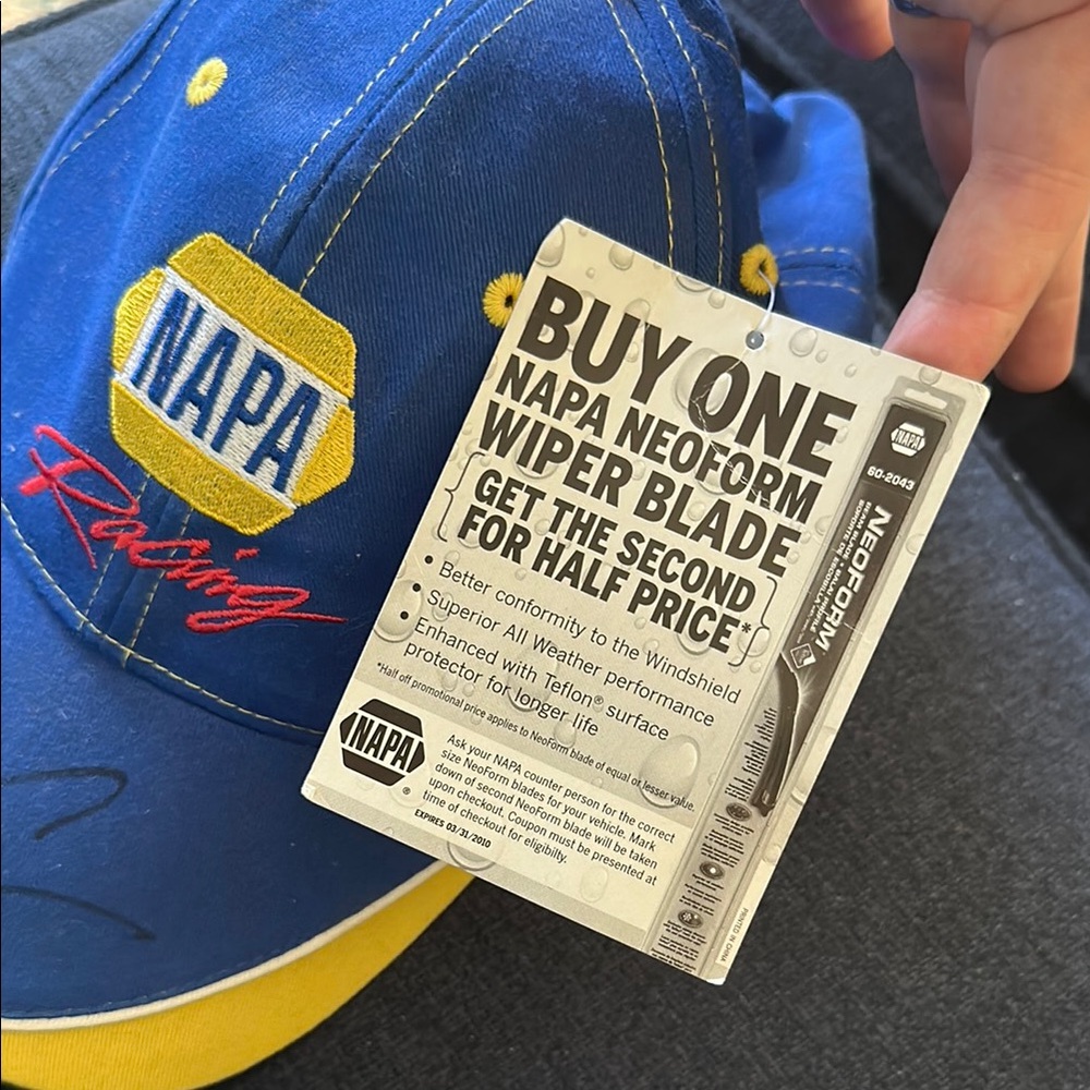 NAPA Racing Ron Capps & Martin Truex Blue Cap with Yellow Accents - Picture 2 of 7